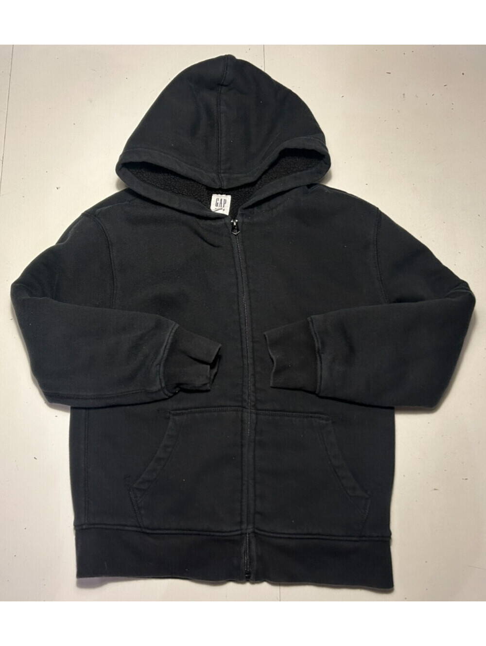 GAP Kids Black Full Zip Hoodie Sweatshirt NO LOGO Youth Size L